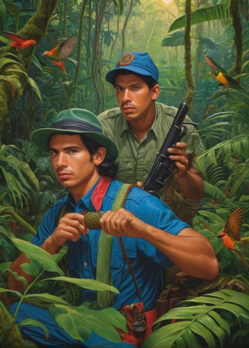 forest workers,the cuban police,vietnam's,el salvador,central america,vietnam,venezuela,nicaragua,cubans,tucano-toco,cuba background,colombia,amazonian oils,aaa,cuba,bay of pigs,boy scouts,boy scouts of america,tropical birds,patrol,Illustration,Retro,Retro 16