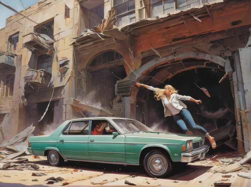 girl and car,abandoned car,the wreck of the car,scrapped car,fighter destruction,earth quake,allegro,scrap car,east german,the blonde photographer,libya,old abandoned car,car recycling,vintage art,crash test,heliopolis,austin allegro,photomontage,post apocalyptic,scrapyard,Conceptual Art,Fantasy,Fantasy 04