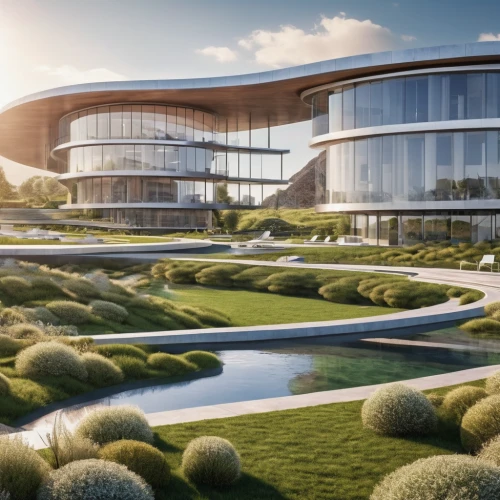 feng shui golf course,futuristic architecture,futuristic art museum,mclaren automotive,golf hotel,golf resort,home of apple,the golf valley,futuristic landscape,grand national golf course,golf landscape,3d rendering,eco hotel,eco-construction,autostadt wolfsburg,modern architecture,luxury property,solar cell base,luxury real estate,largest hotel in dubai,Photography,General,Realistic