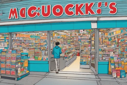 book store,convenience store,supermarket,grocery,bookshop,grocer,medicines,candy store,pharmacy,shopkeeper,grocery store,toy store,store fronts,bookstore,storefront,abacus,bisquick,bookselling,candy shop,matruschka,Illustration,Japanese style,Japanese Style 04