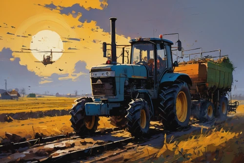 tractor,combine harvester,farm tractor,harvester,straw harvest,grain harvest,agricultural machinery,harvest,old tractor,agricultural machine,farming,plough,prairie,harvest time,yellow machinery,road roller,machinery,farm landscape,agriculture,farmer,Conceptual Art,Sci-Fi,Sci-Fi 01