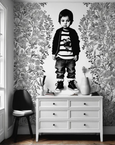 boy's room picture,baby changing chest of drawers,wall sticker,baby room,kids room,room boy,the little girl's room,children's background,dresser,nursery decoration,children's room,vintage wallpaper,baby frame,chest of drawers,photographing children,room newborn,children's bedroom,child is sitting,child portrait,childlike,Photography,Black and white photography,Black and White Photography 02