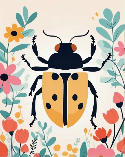 rose beetle,brush beetle,forest beetle,japanese beetle,beetles,leaf beetle,beetle,longhorn beetle,two-point-ladybug,elephant beetle,soldier beetle,drawing bee,ladybird beetle,stag beetle,ladybird,wild bee,insects,ground beetle,coleoptera,garden leaf beetle,Illustration,Vector,Vector 01