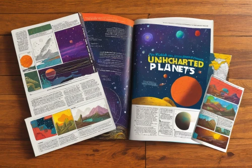 inner planets,magazine - publication,the print edition,brochures,sci fiction illustration,publication,print publication,spacecraft,pamphlets,brochure,background scrapbook,publications,extraterrestrial life,color circle articles,poster mockup,newsletter,page dividers,science book,packshot,planetary system,Illustration,Vector,Vector 12