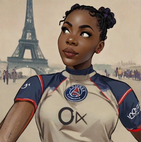 french digital background,maria bayo,paris,fifa 2018,women's football,cycle polo,soccer player,girl in a historic way,bicycle jersey,handball player,portrait background,sports jersey,lira,baguette,sports girl,world cup,uefa,olympic,vive la france,bonjour bongu