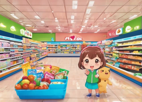 convenience store,toy store,grocery,supermarket,grocery store,minimarket,hamster shopping,grocer,kawaii foods,cartoon video game background,pet shop,store,children's background,grocery shopping,shopping icon,market introduction,shopkeeper,groceries,shopping venture,anime 3d,Illustration,Japanese style,Japanese Style 01