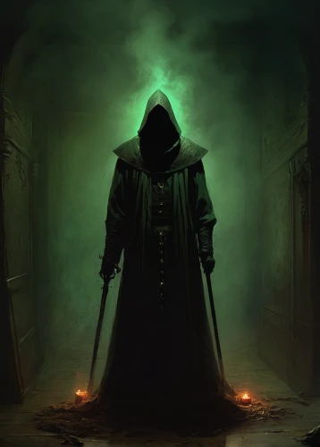hooded man,grimm reaper,undead warlock,doctor doom,dodge warlock,grim reaper,cloak,reaper,massively multiplayer online role-playing game,magistrate,game illustration,pall-bearer,specter,patrol,dark art,prejmer,hooded,flickering flame,assassin,undertaker,Art,Classical Oil Painting,Classical Oil Painting 44