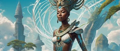 priestess,axum,zodiac sign libra,cleopatra,nile,sci fiction illustration,fantasy art,mother earth,garuda,anahata,goddess of justice,jaya,astral traveler,ori-pei,blue enchantress,artemisia,mother earth statue,shamanic,fantasia,sorceress,Conceptual Art,Sci-Fi,Sci-Fi 24