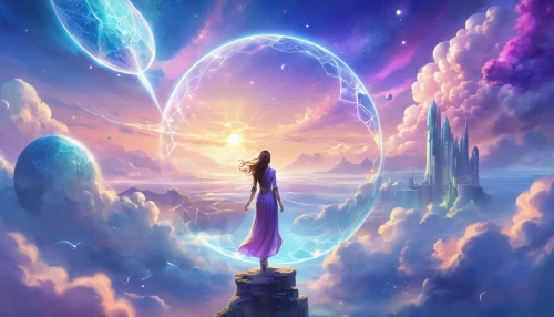 astral traveler,fantasy picture,the pillar of light,celestial,fantasy landscape,fantasia,fantasy art,celestial event,dream world,heaven gate,mystical,astral,eternity,skyflower,light bearer,the mystical path,3d fantasy,libra,aurora,zodiac sign libra,Illustration,Realistic Fantasy,Realistic Fantasy 01