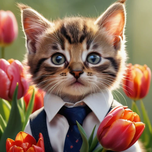 blossom kitten,flower cat,cute cat,flower animal,tabby kitten,springtime background,cute tie,ginger kitten,tulip background,spring background,cat image,cute animals,caterer,flower delivery,tulip bouquet,tulips,tabby cat,flower background,cartoon cat,young cat,Photography,General,Natural