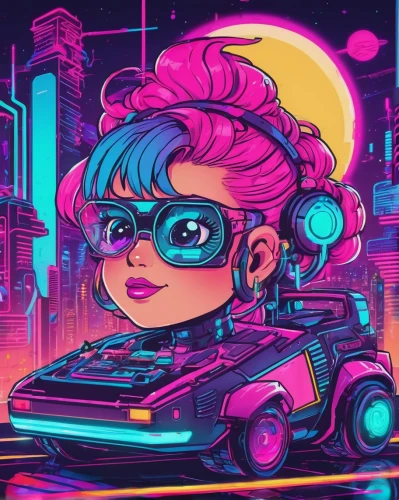 80s,80's design,cyberpunk,retro girl,retro background,vector girl,retro styled,retro woman,retro style,neon,cyber glasses,retro,vector illustration,retro car,cyber,eighties,retro music,retro vehicle,retro look,futuristic,Conceptual Art,Sci-Fi,Sci-Fi 27