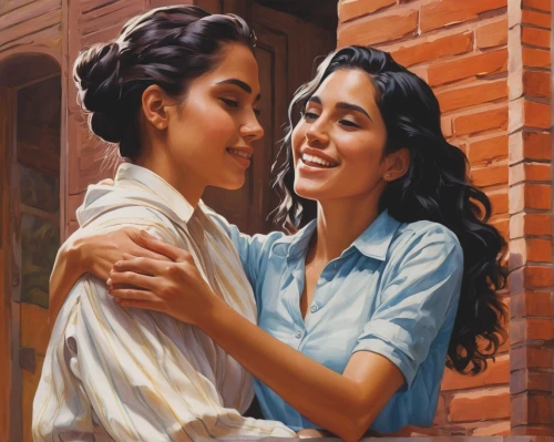 young couple,romantic portrait,two girls,oil painting on canvas,oil painting,oil on canvas,romantic scene,young women,argentinian tango,two people,vintage boy and girl,courtship,as a couple,tango,braiding,tango argentino,church painting,the hands embrace,honeymoon,amorous,Conceptual Art,Daily,Daily 16