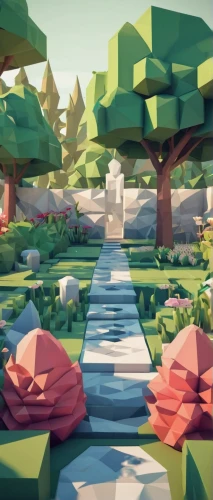 low poly,low-poly,mushroom landscape,virtual landscape,mushroom island,3d fantasy,3d render,material test,lily pond,biome,tileable,3d mockup,forest path,fairy forest,forest glade,low poly coffee,a small waterfall,stone garden,lilly pond,wishing well,Unique,3D,Low Poly