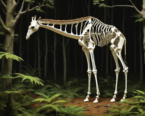 dinosaur skeleton,lion's skeleton,wood skeleton,skeletal,skeletal structure,skeleton,human skeleton,tirannosaurus,reconstruction,okapi,uintatherium,forest animal,terrestrial animal,anthropomorphized animals,painted horse,wooden horse,vintage skeleton,leuconotopicus,terrestrial vertebrate,centaur,Illustration,Paper based,Paper Based 21