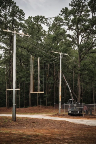 high ropes course,outdoor power equipment,transmitter station,power pole,telephone poles,transmission mast,antenna tower,electrical grid,loblolly pine,static trapeze,antenna parables,construction pole,telecommunications masts,high voltage pylon,telephone pole,electric fence,radio masts,aerial passenger line,lighting system,telecommunications,Illustration,Paper based,Paper Based 06