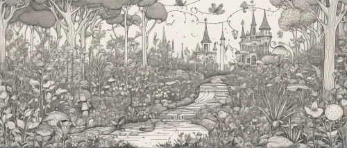 tunnel of plants,swampy landscape,fairy forest,overgrown,undergrowth,garden of plants,vegetable field,towards the garden,forest path,to the garden,mushroom landscape,the forest,plants,the garden,fairy village,pathway,witch's house,elven forest,clove garden,forest floor,Illustration,Vector,Vector 12