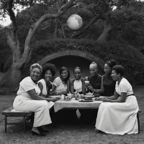 anmatjere women,last supper,holy supper,1940 women,injera,tea party,beautiful african american women,dinner party,black women,1940s,tea service,happy kwanzaa,mahogany family,1950s,ladies group,southern cooking,african culture,girl scouts of the usa,sound of music,vintage women,Photography,Black and white photography,Black and White Photography 05