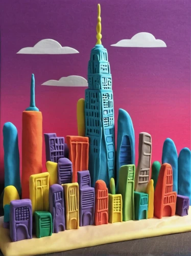 construction paper,city skyline,paper art,colorful city,lego pastel,skyline,cityscape,city cities,metropolises,fantasy city,cities,skyscrapers,sky city,city buildings,metropolis,city scape,manhattan skyline,san diego skyline,tall buildings,skyscraper town,Unique,3D,Clay