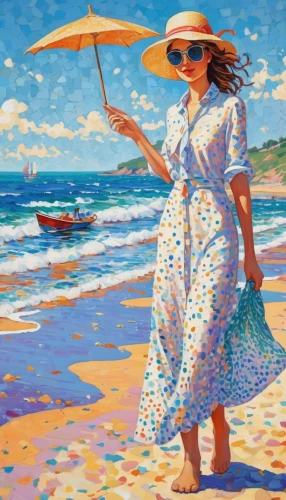 woman with ice-cream,summer beach umbrellas,beach landscape,beach umbrella,beach background,oil painting,painting technique,oil painting on canvas,people on beach,lido di ostia,beach towel,woman walking,man at the sea,costa brava,sun hat,sea beach-marigold,summer day,italian painter,girl on the dune,sun and sea,Conceptual Art,Daily,Daily 31