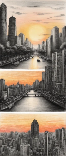 city scape,photo painting,city skyline,world digital painting,han river,osaka bay,skyline,metropolises,sydney skyline,chicago skyline,huangpu river,digiscrap,heart of love river in kaohsiung,city cities,busan night scene,seoul,image editing,cityscape,kaohsiung city,city in flames,Illustration,Black and White,Black and White 35
