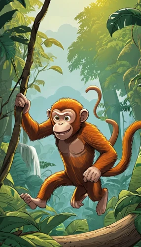 monkey island,tarzan,barbary monkey,orang utan,monkey gang,orangutan,game illustration,uakari,monkey,monkey banana,monkeys band,the monkey,ape,monkey soldier,barbary ape,primate,chimpanzee,tamarin,the law of the jungle,uganda,Illustration,American Style,American Style 13