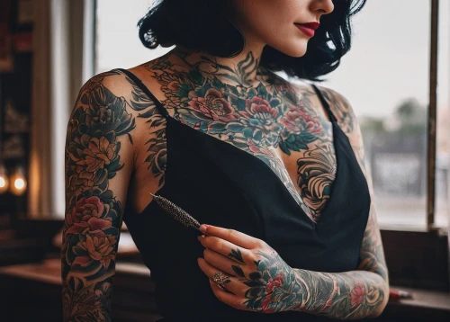 tattoo girl,sleeve,tattooed,with tattoo,tattoos,greta oto,bella rosa,catrina calavera,ink,tattoo artist,mina bird,bibernell rose,tattoo,tattoo expo,lena,rockabilly style,oriental girl,victorian lady,vintage girl,dita,Photography,Documentary Photography,Documentary Photography 23