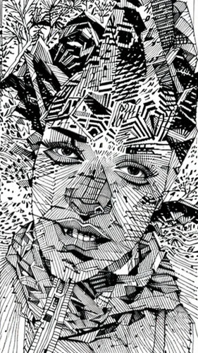 comic halftone woman,roy lichtenstein,pen drawing,zentangle,mono line art,abstract cartoon art,pointillism,line-art,comic halftone,line drawing,wireframe,cubism,distorted,picasso,hand-drawn illustration,game drawing,sheet drawing,mono-line line art,self-portrait,facets,Design Sketch,Design Sketch,None