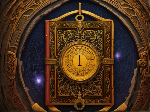 magic grimoire,door key,clockmaker,award background,grandfather clock,life stage icon,amulet,keyhole,antique background,libra,magic book,medieval hourglass,card box,play escape game live and win,lyre box,artifact,key hole,talisman,scrolls,token,Illustration,Abstract Fantasy,Abstract Fantasy 09