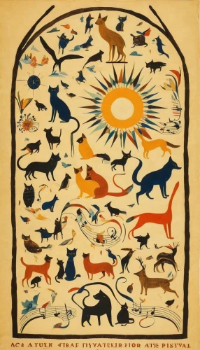 ancient dog breeds,indigenous painting,kennel club,romanian mioritic shepherd dog,aboriginal painting,round animals,animal icons,canidae,zodiac,tamaskan dog,aboriginal artwork,animals hunting,color dogs,hunting dogs,indian art,glass signs of the zodiac,animalia,heraldic animal,canines,zodiacal signs,Art,Artistic Painting,Artistic Painting 47