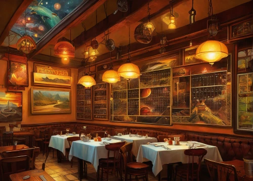 new york restaurant,alpine restaurant,bistrot,a restaurant,wine tavern,fine dining restaurant,diner,paris cafe,bistro,restaurants,rosa cantina,dining room,irish pub,watercolor cafe,restaurant,tavern,outback steakhouse,wine bar,the dining board,steakhouse,Illustration,Realistic Fantasy,Realistic Fantasy 32