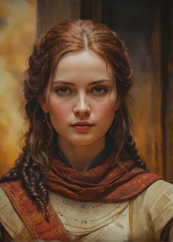 fantasy portrait,katniss,princess leia,celtic queen,mystical portrait of a girl,portrait of a girl,girl portrait,cg artwork,cinnamon girl,young girl,woman of straw,young woman,oil painting on canvas,romantic portrait,fantasy art,girl in a historic way,merida,solo,oil painting,young lady,Photography,General,Cinematic