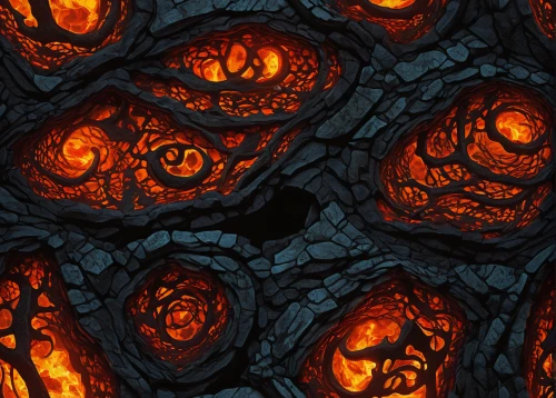 lava balls,lava cave,lava,mandelbulb,solidified lava,molten,lava river,lava tube,fissure vent,embers,fire background,magma,lava plain,lava dome,volcanic,coals,scorched earth,volcanic field,volcanic rock,paisley digital background,Illustration,Realistic Fantasy,Realistic Fantasy 33