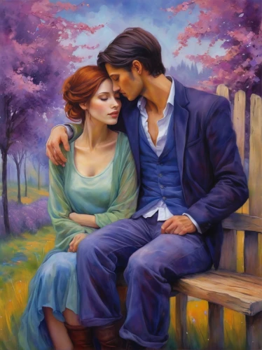 romantic portrait,young couple,romantic scene,idyll,beautiful couple,oil painting on canvas,girl and boy outdoor,two people,romantic look,oil painting,man and wife,couple in love,la violetta,as a couple,man and woman,love couple,pda,romance novel,serenade,persian poet,Illustration,Realistic Fantasy,Realistic Fantasy 30