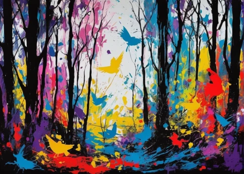 painted tree,paint splatter,forest background,forest landscape,abstract painting,colorful tree of life,paint strokes,enchanted forest,mixed forest,art painting,art paint,watercolor paint strokes,forest of dreams,colorful background,fairy forest,fabric painting,acrylic paint,birch forest,the festival of colors,crayon background,Art,Artistic Painting,Artistic Painting 42