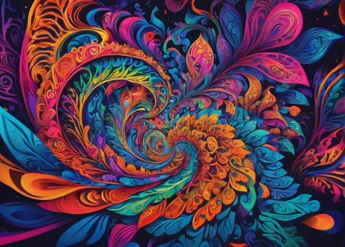 colorful spiral,psychedelic art,coral swirl,cosmic flower,psychedelic,hippie fabric,swirls,colorful floral,kaleidoscope art,colorful tree of life,colorful foil background,spiral background,mandala background,mandala loops,heart swirls,mandala art,colorful background,kaleidoscopic,tapestry,swirl,Illustration,Realistic Fantasy,Realistic Fantasy 39