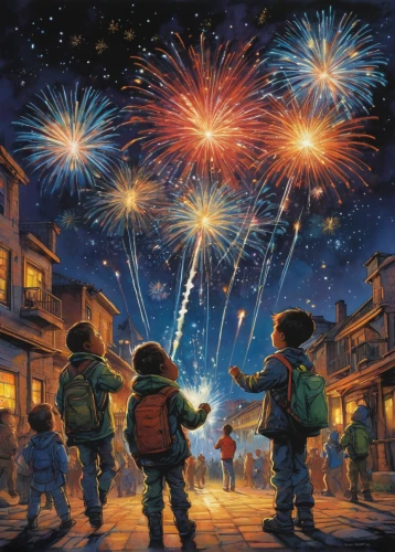 fireworks art,fireworks,fireworks background,fireworks rockets,sparklers,new year's eve 2015,firework,silvester,new year's eve,turn of the year sparkler,new years eve,sparkler,independence day,illuminations,new year 2015,happy new year,new year celebration,fourth of july,the new year 2020,new year 2020,Illustration,Realistic Fantasy,Realistic Fantasy 06