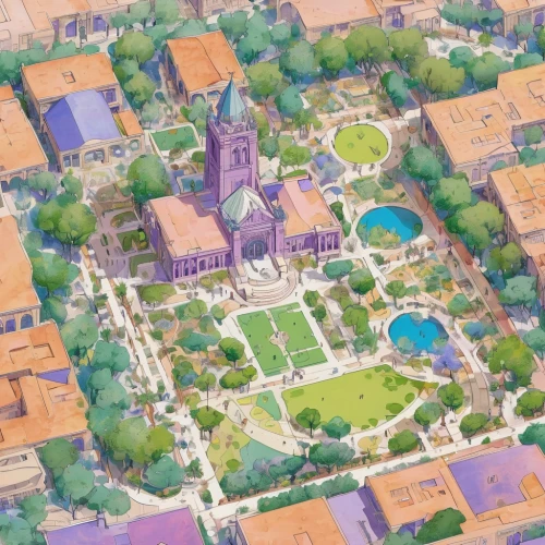 stanford university,collegiate basilica,north american fraternity and sorority housing,aerial view,shanghai disney,tokyo disneyland,capitol square,bird's-eye view,kansai university,palo alto,overhead view,temple square,view from above,aerial shot,iasi,aerial photograph,from above,aerial image,center park,gallaudet university,Conceptual Art,Daily,Daily 31