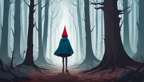 little red riding hood,red riding hood,gnomes,gnome,forest walk,haunted forest,black forest,cartoon forest,ballerina in the woods,forest background,the woods,the forest,wander,fairy forest,enchanted forest,witch's hat,forest,witches hat,forest path,adventure game,Conceptual Art,Fantasy,Fantasy 09