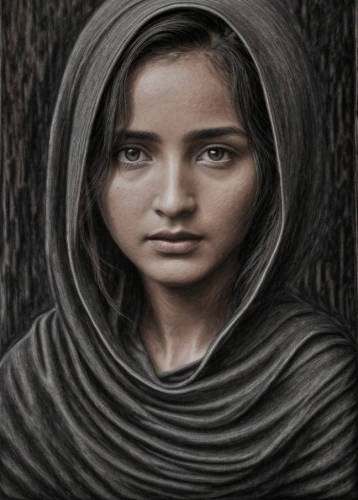 girl in cloth,girl with cloth,mystical portrait of a girl,girl portrait,young girl,charcoal drawing,islamic girl,portrait of a girl,world digital painting,iranian,yemeni,bedouin,girl in a long,child portrait,girl in a historic way,girl praying,woman portrait,muslim woman,indian woman,baloch