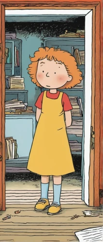 angelica,agnes,pumuckl,raggedy ann,a girl in a dress,louise,busy lizzie,pippi longstocking,the girl in nightie,girl in the kitchen,a collection of short stories for children,cinnamon girl,nora,penny,child's diary,librarian,the little girl's room,isabel,book day,television character,Illustration,Children,Children 02