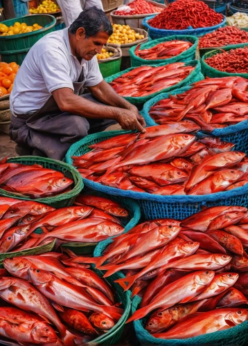 fish market,market stall,spice market,harissa,fish supply,fresh fish,chiles en nogada,red fish,salted fish,large market,the market,sea foods,garibaldi (fish),market,red chile,colored spices,fish products,da nang,market vegetables,spice souk,Conceptual Art,Daily,Daily 11