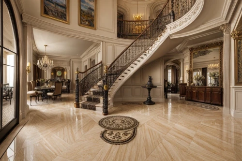 luxury home interior,winding staircase,luxury property,hardwood floors,circular staircase,outside staircase,hallway,luxury real estate,luxury home,ceramic floor tile,entrance hall,mansion,tile flooring,staircase,neoclassical,brownstone,hallway space,interior design,wood flooring,stone floor,Interior Design,Living room,Classical,Italian Classic Salon