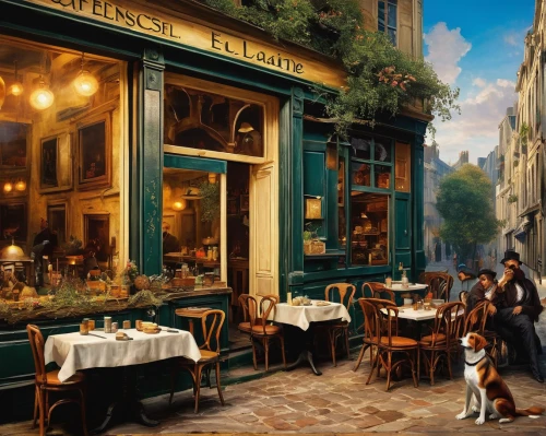 paris cafe,parisian coffee,bistrot,montmartre,viennese cuisine,italian painter,street cafe,bistro,cuisine of madrid,french food,new york restaurant,restaurant bern,watercolor paris,watercolor cafe,sicilian cuisine,the coffee shop,irish pub,fine dining restaurant,tearoom,outdoor dining,Art,Classical Oil Painting,Classical Oil Painting 08