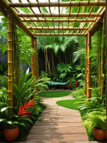 landscape designers sydney,garden design sydney,landscape design sydney,exotic plants,tropical house,bamboo plants,tropical jungle,tropical greens,bamboo frame,hawaii bamboo,bamboo curtain,ornamental plants,wooden decking,climbing garden,fan palm,pergola,tropical floral background,3d background,bamboo forest,nature garden,Conceptual Art,Sci-Fi,Sci-Fi 14