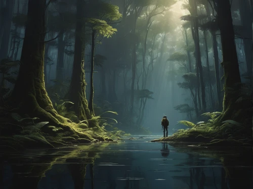 swampy landscape,swamp,bayou,world digital painting,forest landscape,forest of dreams,the forest,forest,backwater,forest background,foggy forest,fantasy landscape,fantasy picture,green forest,forest dark,forest walk,the forests,forests,underground lake,holy forest,Conceptual Art,Sci-Fi,Sci-Fi 25