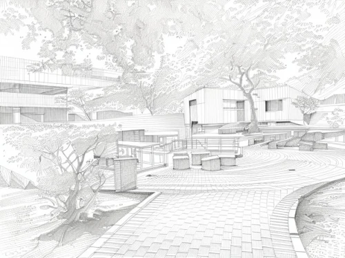 landscape design sydney,school design,house drawing,3d rendering,garden design sydney,houses clipart,japanese architecture,landscape designers sydney,garden buildings,korean village snow,gray-scale,dormitory,archidaily,residential house,ryokan,mid century house,3d rendered,holiday complex,core renovation,residential area,Design Sketch,Design Sketch,Hand-drawn Line Art