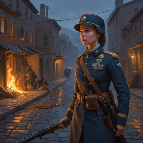 warsaw uprising,petersburg,stalingrad,ww2,verdun,second world war,world war ii,game illustration,cossacks,orders of the russian empire,girl in a historic way,russia,world war,grenadier,red army rifleman,bohemia,wwii,girl with gun,historian,world war 1,Illustration,Realistic Fantasy,Realistic Fantasy 27