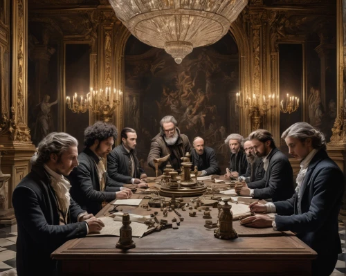 chess men,house of cards,chess game,round table,money heist,play chess,holy supper,chess,boardroom,johannes brahms,council,men sitting,the crown,napoleon iii style,downton abbey,chess player,vanity fair,vertical chess,chess board,the stake,Art,Classical Oil Painting,Classical Oil Painting 01
