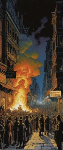 city in flames,the conflagration,apocalyptic,conflagration,warsaw uprising,post-apocalyptic landscape,apocalypse,fire planet,the pandemic,cd cover,pandemic,fire background,fire disaster,post-apocalypse,destroyed city,stalingrad,burning earth,rome 2,compans-cafarelli,explosions,Conceptual Art,Daily,Daily 09