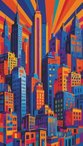 colorful city,cityscape,city skyline,city scape,colored pencil background,metropolis,metropolises,pop art colors,cities,city cities,city,pop art background,city blocks,art deco background,cool pop art,skyscrapers,big city,city buildings,saturated colors,new york skyline,Conceptual Art,Oil color,Oil Color 14